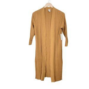 Chico's Maxi Pleated Open Front Cardigan Longline Sized Small